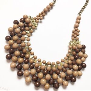 Bohemian Brown Bead Collar Necklace Costume Jewelry